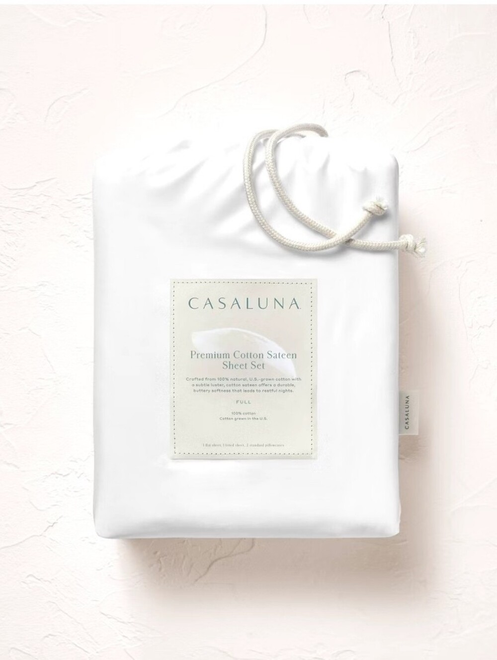 Casaluna Full 600 Thread Count Sateen Sheet Set White - Casaluna™